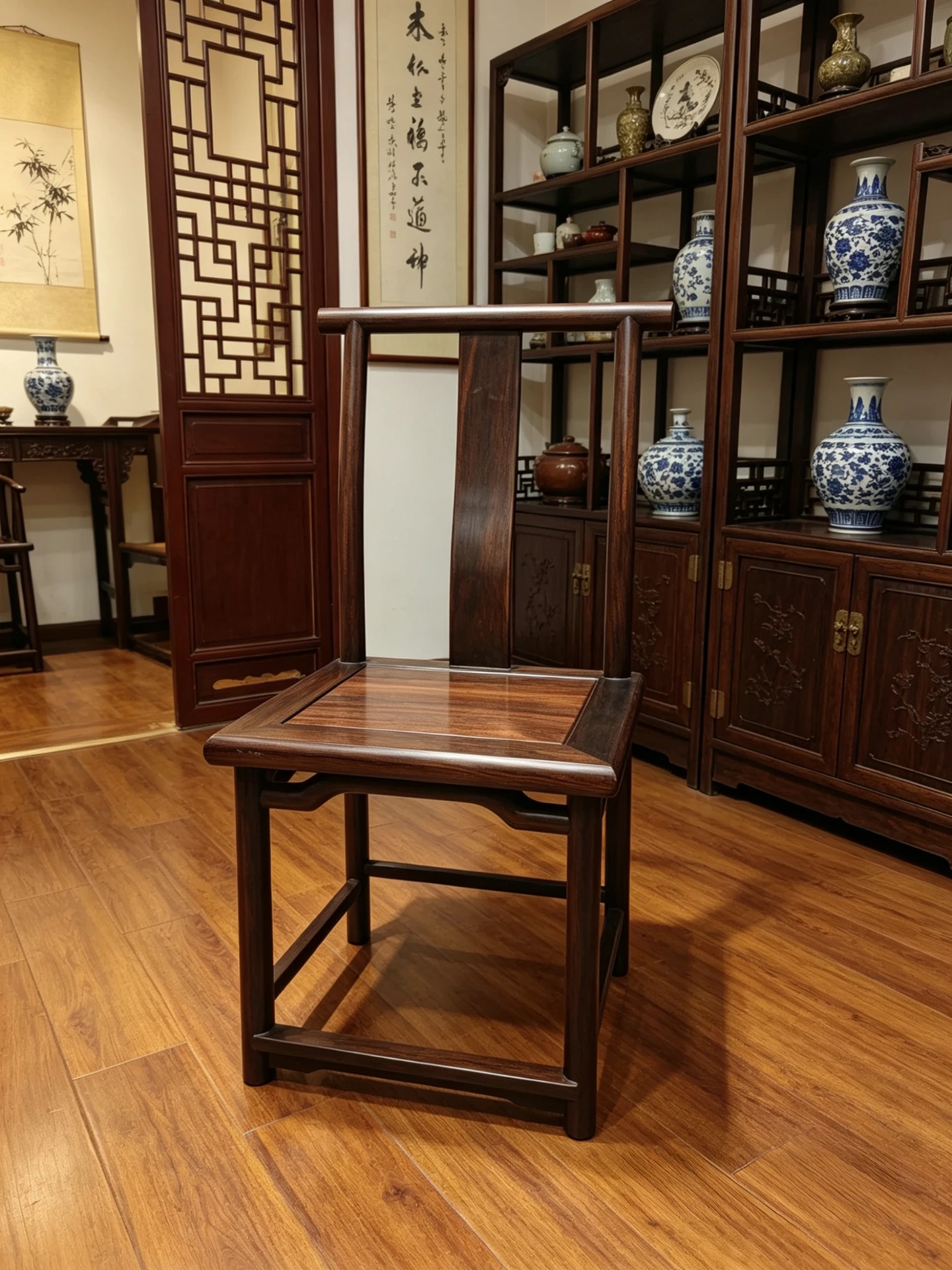 小背椅 黑酸枝 2件