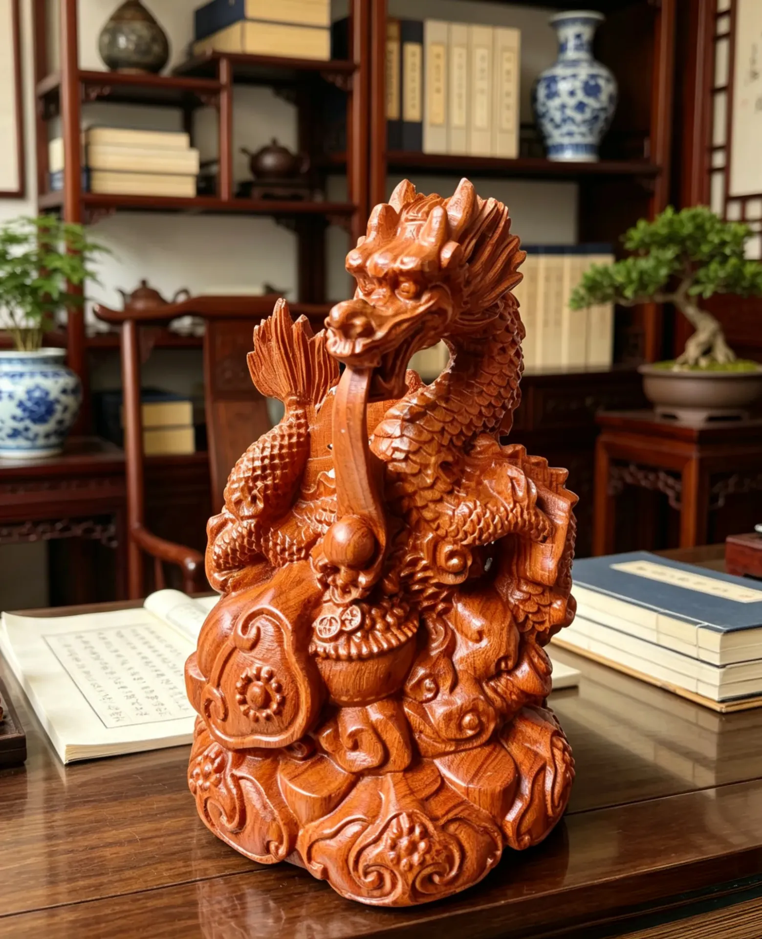 花梨木生肖龙